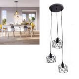 Antique Pendant Lampshade E27 3 Head Retro Unique Style Hanging Light Shade for Home Cafes 85‑240V