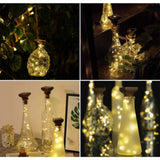 1/6 Pcs of Solar Power Wine Bottle Cork String Light 20 LED Fairy String Light