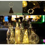 1/6 Pcs of Solar Power Wine Bottle Cork String Light 20 LED Fairy String Light