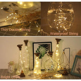 1/6 Pcs of Solar Power Wine Bottle Cork String Light 20 LED Fairy String Light - Low Angle