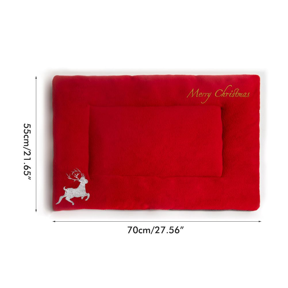 Christmas Theme Pet Cat Dog Bed Mat Pad Soft Warm Thick Kennel Cage Sofa Mat for Small Medium Large Dogs Sleeping