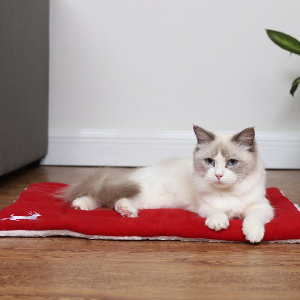 Christmas Theme Pet Cat Dog Bed Mat Pad Soft Warm Thick Kennel Cage Sofa Mat for Small Medium Large Dogs Sleeping
