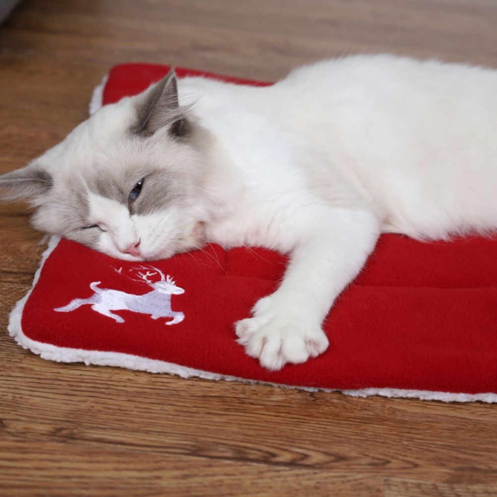 Christmas Theme Pet Cat Dog Bed Mat Pad Soft Warm Thick Kennel Cage Sofa Mat for Small Medium Large Dogs Sleeping