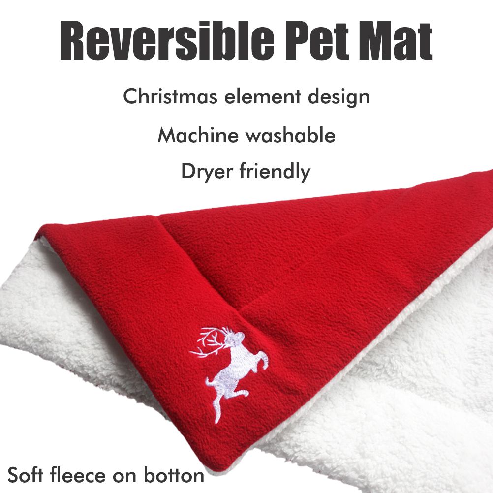 Christmas Theme Pet Cat Dog Bed Mat Pad Soft Warm Thick Kennel Cage Sofa Mat for Small Medium Large Dogs Sleeping