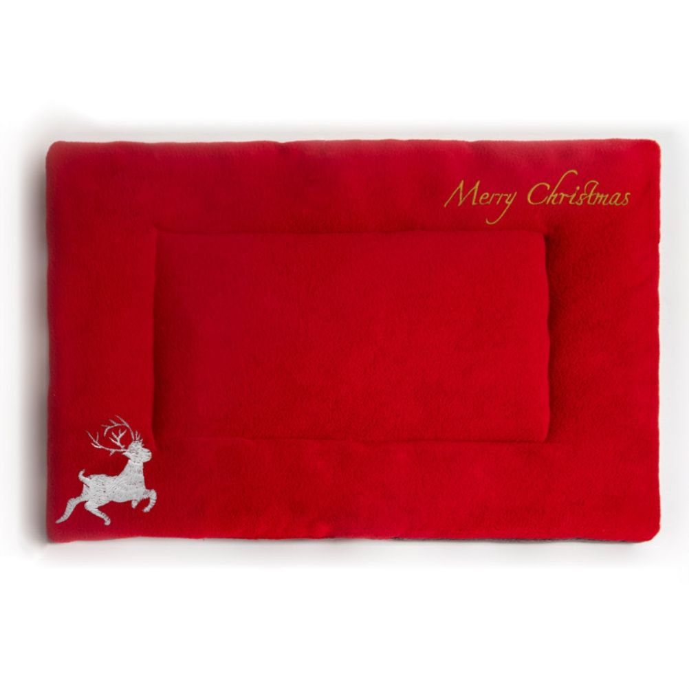 Christmas Theme Pet Cat Dog Bed Mat Pad Soft Warm Thick Kennel Cage Sofa Mat for Small Medium Large Dogs Sleeping