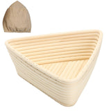 Triangle Bread Proofing Baskets with Liner Dough Rising Rattan Handmade Rattan Bowl