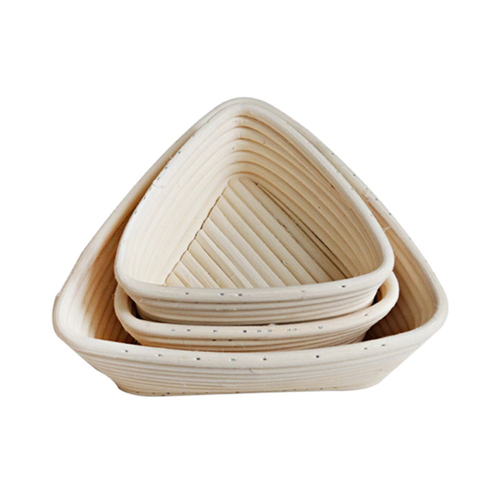 Triangle Bread Proofing Baskets with Liner Dough Rising Rattan Handmade Rattan Bowl