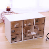 Mini 9 Grid Drawer Desk Storage Box Plastic Storage Organizer for Home Office - 45-Degree Angle
