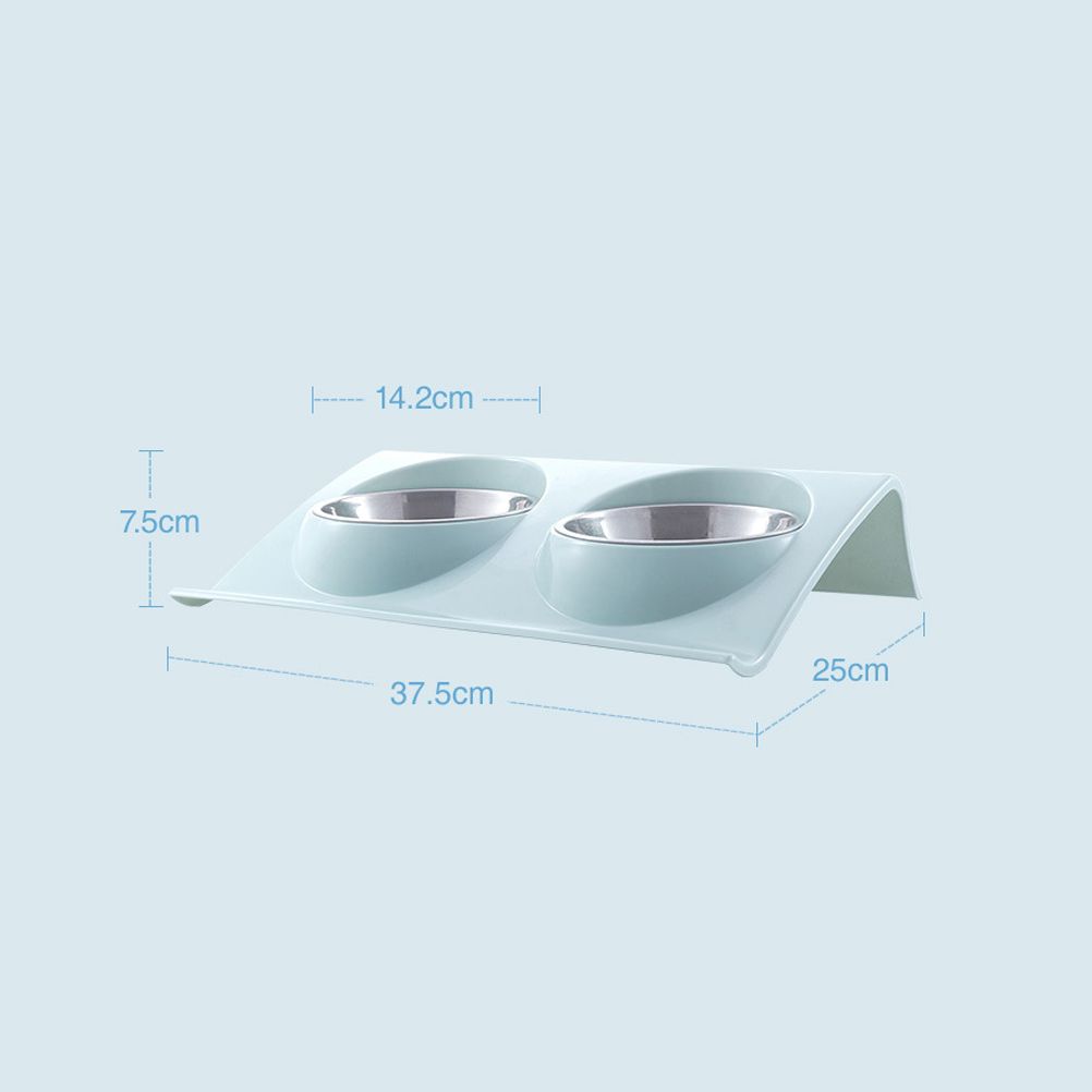 Double Bowls for Dog Stainless Steel Pet Bowl Splashproof Feeding Bowl for Pet