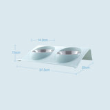 Double Bowls for Dog Stainless Steel Pet Bowl Splashproof Feeding Bowl for Pet