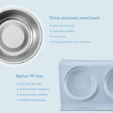 Double Bowls for Dog Stainless Steel Pet Bowl Splashproof Feeding Bowl for Pet - Side View