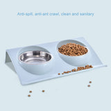 Double Bowls for Dog Stainless Steel Pet Bowl Splashproof Feeding Bowl for Pet