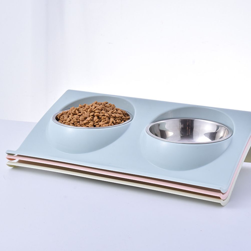Double Bowls for Dog Stainless Steel Pet Bowl Splashproof Feeding Bowl for Pet