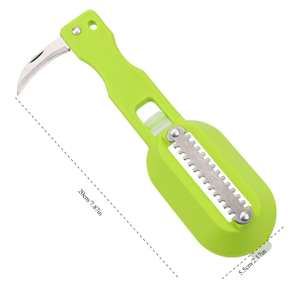 Multifunctional Plastic Fish Scale Cleaner Kitchen Fish Skin Scraper Brush Shaver With Cover Cutter Seafood Tool