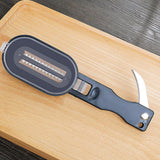 Multifunctional Plastic Fish Scale Cleaner Kitchen Fish Skin Scraper Brush Shaver With Cover Cutter Seafood Tool - Close-Up Angle