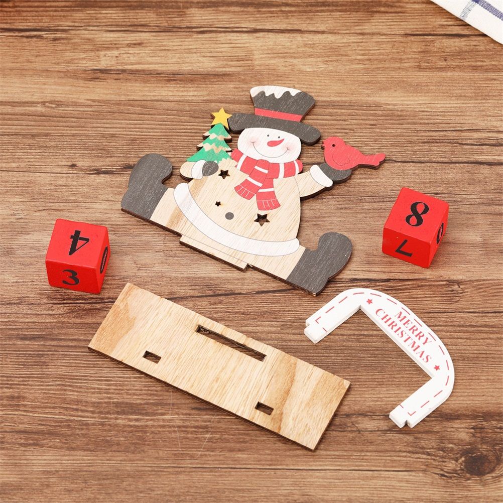 Christmas Countdown Calendar Santa Claus Snowman Elk Calendar Cartoon Advent Calendar DIY Craft for New Year Party Decor