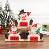 Christmas Countdown Calendar Santa Claus Snowman Elk Calendar Cartoon Advent Calendar DIY Craft for New Year Party Decor - Rear View