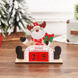 Christmas Countdown Calendar Santa Claus Snowman Elk Calendar Cartoon Advent Calendar DIY Craft for New Year Party Decor - Low Angle