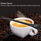 2 in 1 Stainless Steel Straw Spoon Stainless Steel Straw Mate Multifunctional Nontoxic Strainer Spoon
