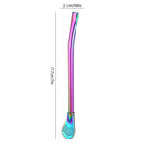 2 in 1 Stainless Steel Straw Spoon Stainless Steel Straw Mate Multifunctional Nontoxic Strainer Spoon - Rear View