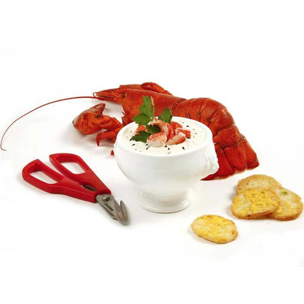 Stainless Steel Seafood Scissors Lobster Fish Scissors Detachable Lobster Forceps Kitchen Tool