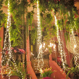 Waterfall String Lights Star Decorative Lights Twinkle Fairy Lights with Remote Control - Close-Up Angle