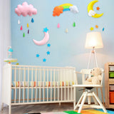 Ceiling Mobile Hanging Cloud Decorations Rainbow Mobile Cloud Ceiling Decor Durable Portable Felt Floating Cloud Room Decoration Pendant - Front View