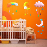Ceiling Mobile Hanging Cloud Decorations Rainbow Mobile Cloud Ceiling Decor Durable Portable Felt Floating Cloud Room Decoration Pendant