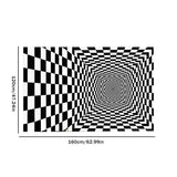 Black and White Checkered 3D Visual Effect Floor Rug Mat Bedroom Carpet for Kids Room Nursery