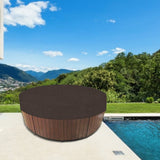 Round Hot Tub Cover Pool Dust Cover Bathtub Drawstring Oxford Cloth Cover for Outdoor Pool Brown