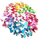 12Pcs 3D Stereoscopic Butterfly Wall Stickers Home Living Room Decor - Top-Down View