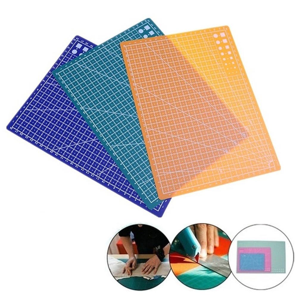 A4 PVC Grid Lines Cutting Board Professional Self Healing Cutting Mat Multipurpose for Quilting Sewing Scrapbooking DIY Craft Blue