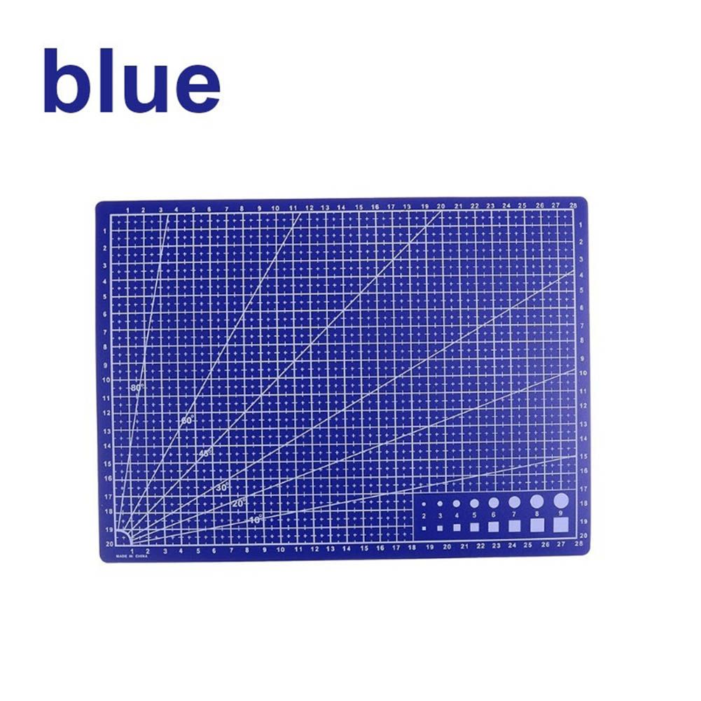 A4 PVC Grid Lines Cutting Board Professional Self Healing Cutting Mat Multipurpose for Quilting Sewing Scrapbooking DIY Craft Blue