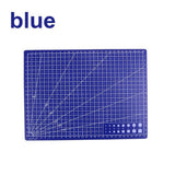 A4 PVC Grid Lines Cutting Board Professional Self Healing Cutting Mat Multipurpose for Quilting Sewing Scrapbooking DIY Craft Blue