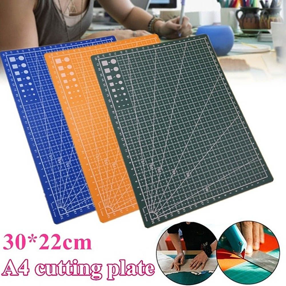 A4 PVC Grid Lines Cutting Board Professional Self Healing Cutting Mat Multipurpose for Quilting Sewing Scrapbooking DIY Craft Orange