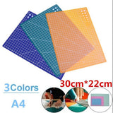 A4 PVC Grid Lines Cutting Board Professional Self Healing Cutting Mat Multipurpose for Quilting Sewing Scrapbooking DIY Craft Orange