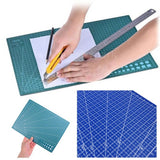 A4 PVC Grid Lines Cutting Board Professional Self Healing Cutting Mat Multipurpose for Quilting Sewing Scrapbooking DIY Craft Orange - Close-Up Angle