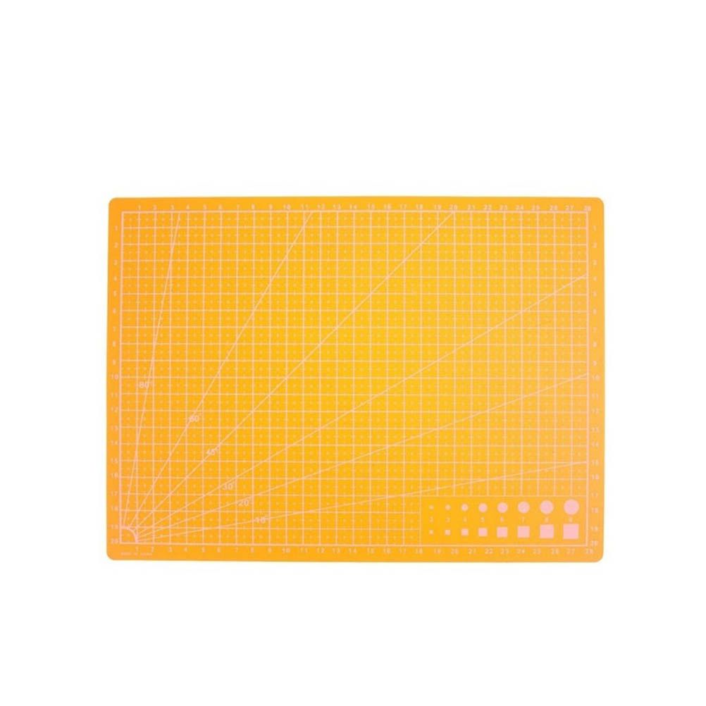 A4 PVC Grid Lines Cutting Board Professional Self Healing Cutting Mat Multipurpose for Quilting Sewing Scrapbooking DIY Craft Orange