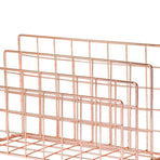 Letter Holder Iron Metal Three Grid Bookcase Holder Multifunctional File Sorter Organizer