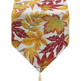 Fall Table Runner Holiday Table Runners for Dining Room Harvest Maple Leaf Table Runner for Fall Autumn and Thanksgiving Decorations - Front View