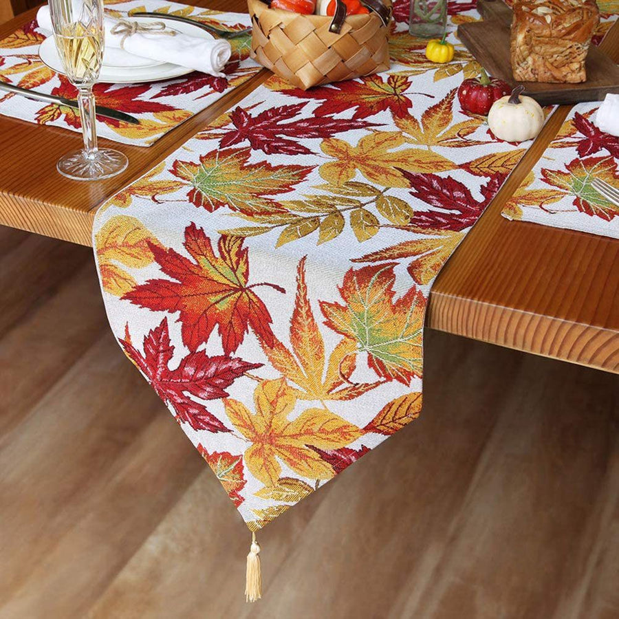 Fall Table Runner Holiday Table Runners for Dining Room Harvest Maple Leaf Table Runner for Fall Autumn and Thanksgiving Decorations