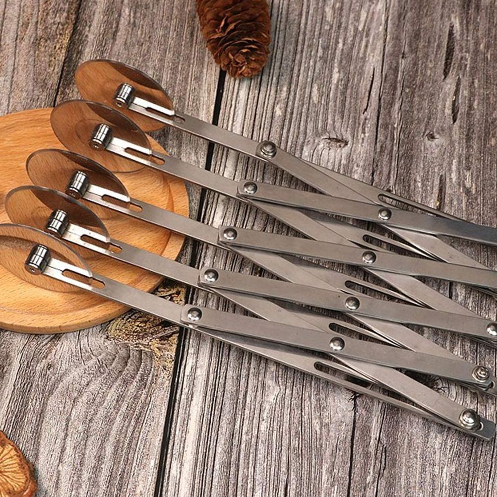3 Wheel/5 Wheel Pastry Cutter Pizza Cutter Stainless Steel Expandable Pizza Grater Multi Round Pastry Knife Baking Cutter Roller Dough Cutter Divider