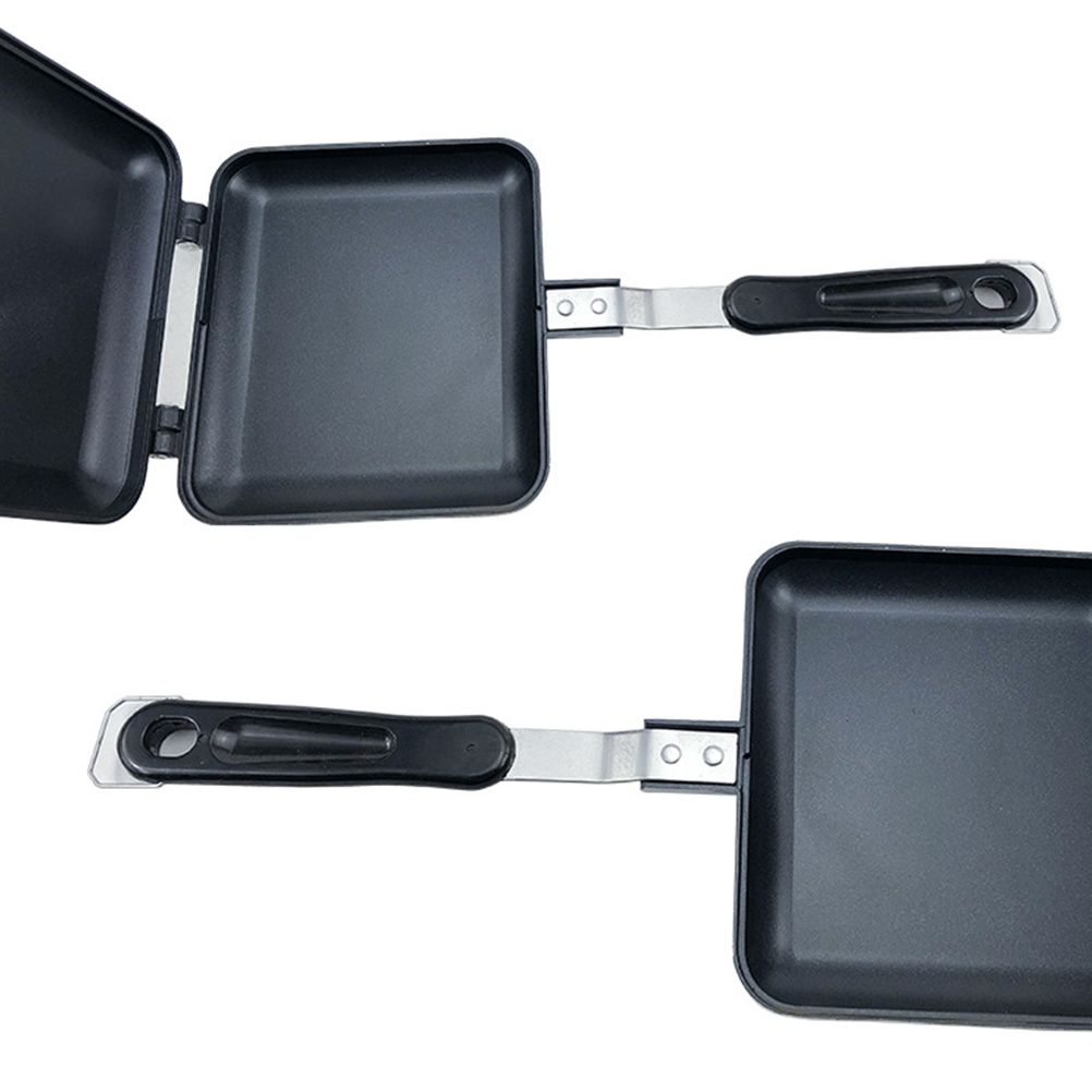 Aluminum Double Sided Frying Pan Dual Sided Sandwich Maker Pan with Handles Nonstick Griddle Pan Toast Pan