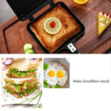 Aluminum Double Sided Frying Pan Dual Sided Sandwich Maker Pan with Handles Nonstick Griddle Pan Toast Pan