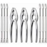 12PCS Seafood Tools Crab Sheller Forks Set Opener Shellfish Lobster Leg Sheller Kitchen Accessories