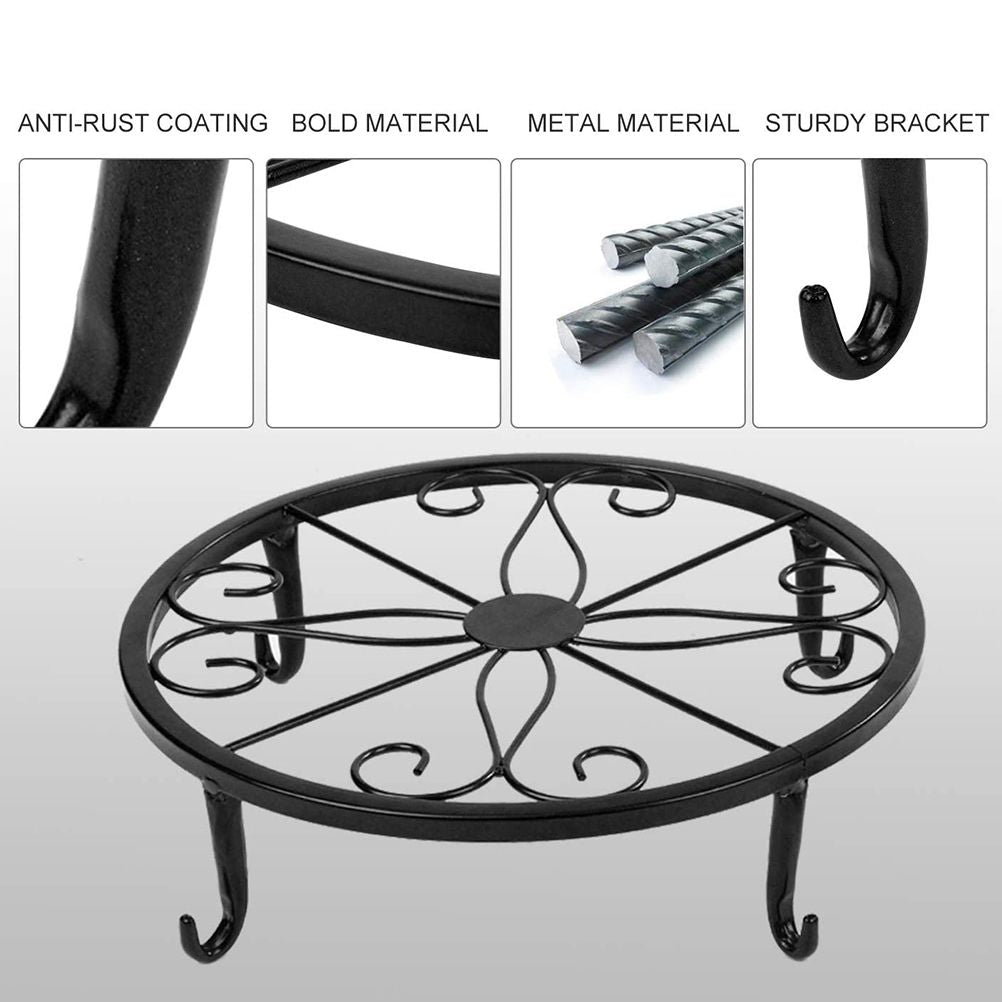 Classic Metal Iron Art Plant Pot Stand Flowerpot Base Holder Rack Indoor Outdoor Home Decor
