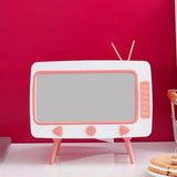Retro Tissue Box Television Shaped Roll Paper Storage Container Built In Phone Holder - Rear View