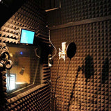 12Pcs Acoustic Foam Panels Acoustic Foam Sound Absorption Pyramid Studio Treatment Wall Panels