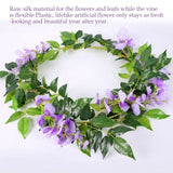 Artificial Flowers Wisteria Garland Vine Simulation Wreath Rattan Hanging Garland for Home Garden Ceremony Wedding Arch Floral Decor