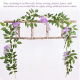 Artificial Flowers Wisteria Garland Vine Simulation Wreath Rattan Hanging Garland for Home Garden Ceremony Wedding Arch Floral Decor - Top-Down View